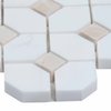 Msi Bianco Dolomite Crema Dotty 12.4 In. X 12.4 In. X 10 Mm Polished Marble Mosaic Tile, 10PK ZOR-MD-0249